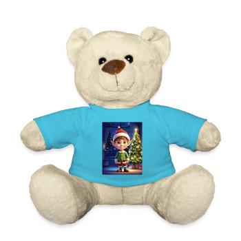 Weihnachten Elf Blankovorlage 1.1 - Teddy - Atollblau - Vorne