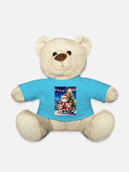 Christmas Cats Family 1.5 - Teddy Bear - atoll blue