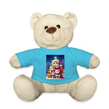 Christmas Cats Family 1.1 - Teddy Bear - atoll blue - Front