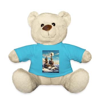 Steampunk Winterlandschaft mit Funkturm 1.6 - Teddy - Atollblau - Vorne