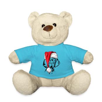 Santa Magyar Vizsla Christmas Dogs Wilsigns - Teddy Bear - atoll blue - Front