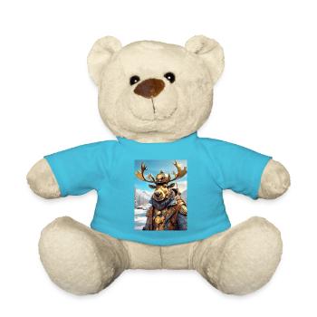 Steampunk Winterlandschaft Elch 1.3 - Teddy - Atollblau - Vorne