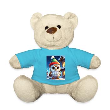 Anime Winter Landscape Owl 1.1 - Teddy Bear - atoll blue - Front