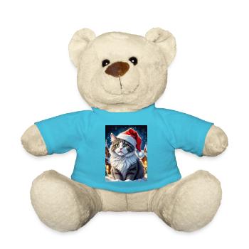 Winterlandschaft Katze 3.2 - Teddy - Atollblau - Vorne