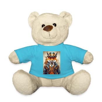 Steampunk Firefighter Fox 1.3 - Teddy Bear - atoll blue - Front
