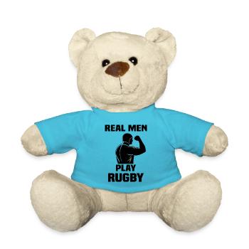 Echte Männer spielen Rugby - Teddy - Atollblau - Vorne