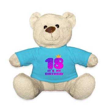 IT'S MY BIRTHDAY - 18TH BIRTHDAY - EIGHTEEN - Teddy Bear - atoll blue - Front