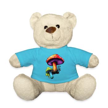 Pilz / Mushroom / Wiese / Wald / Goa / Psy - Teddy - Atollblau - Vorne