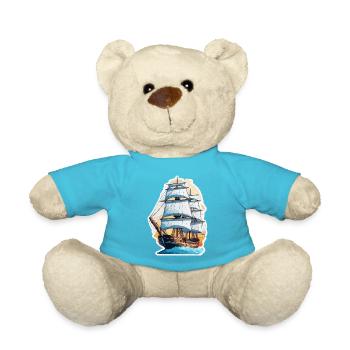 Bateau pirate / Bateau / Mer / Océan / Vagues - Nounours - bleu outremer - Devant