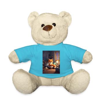 Pixelart cute Fox - Teddy - Atollblau - Vorne