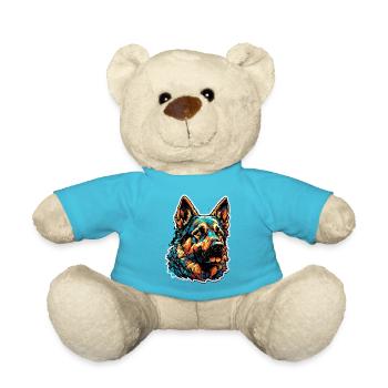 Hund / Tier / Haustier / Fellnase / Schäferhund - Teddy - Atollblau - Vorne