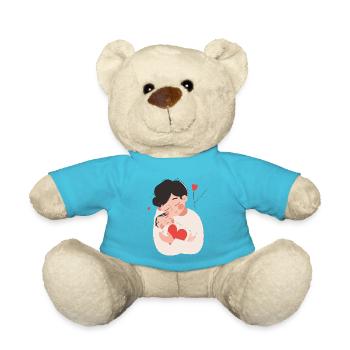 Père et fils/fille nouveau-né - Nounours - bleu outremer - Devant