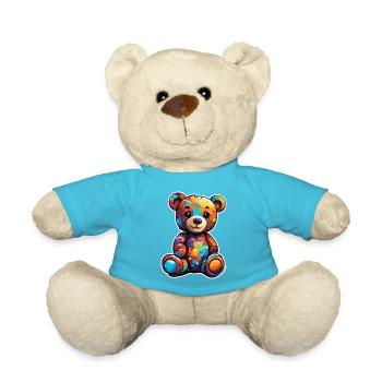 Teddybär / Kuscheltier / Stofftier / Geschenkidee - Teddy - Atollblau - Vorne