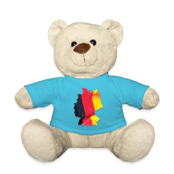 Germany flag in the Germany map - Teddy Bear - atoll blue - Front