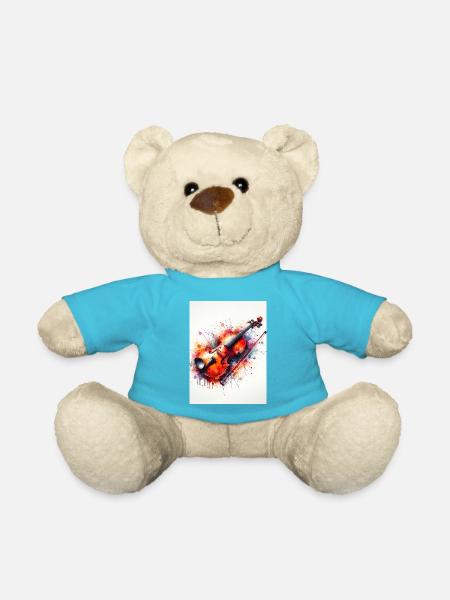 Violin in watercolor - Teddy Bear - atoll blue