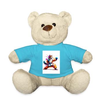 Cat Boxing - Teddy Bear - atoll blue - Front