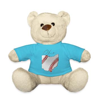 Ohio (États-Unis) | Vrai baseball | Script de carte - Nounours - bleu outremer - Devant