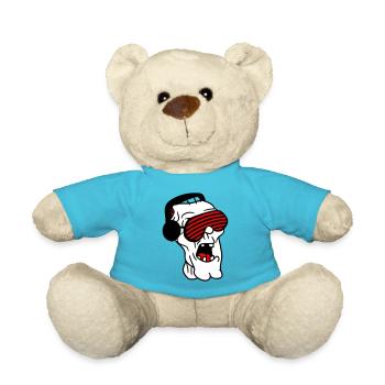 DJ Zombie Monster Horror Halloween Party Music - Teddy Bear - atoll blue - Front
