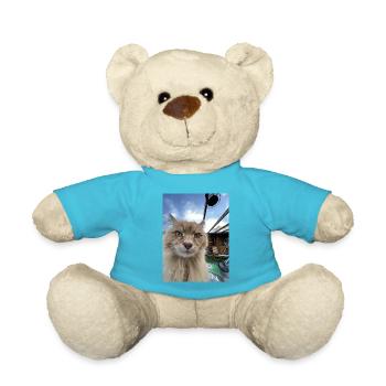 Cat Selfie - Teddy Bear - atoll blue - Front