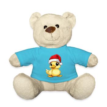 Duck Christmas Cute Cute Xmas Christmassy - Teddy Bear - atoll blue - Front