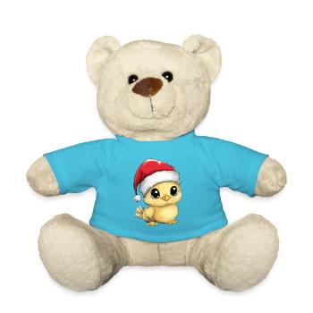 Chicken Christmas Cute Cute Xmas Christmassy - Teddy Bear - atoll blue - Front