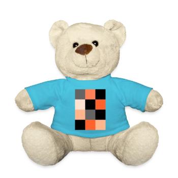 Orange Pixel - Teddy Bear - atoll blue - Front