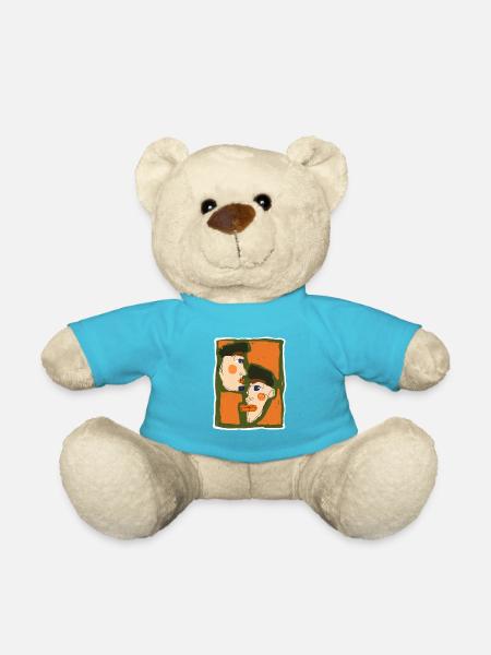 Oneliner Porträt - Teddy - Atollblau