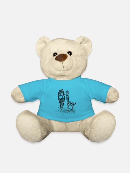 An cream the size of a giraffe - Teddy Bear - atoll blue