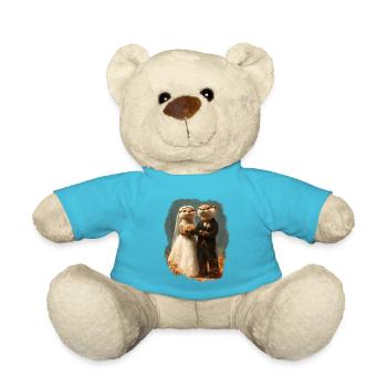 Couple de mariage de loutre - Nounours - bleu outremer - Devant