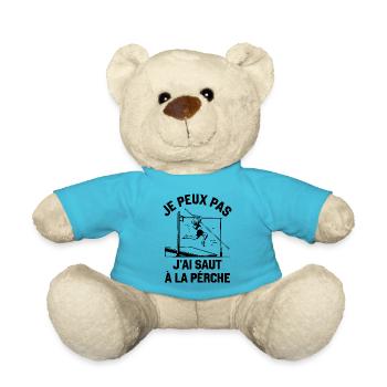I Can't I Pole Vault Funny Pole Vault - Teddy Bear - atoll blue - Front