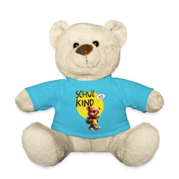 Schulkind Bärenstark kleiner Bär Bärenklasse - Teddy - Atollblau - Vorne