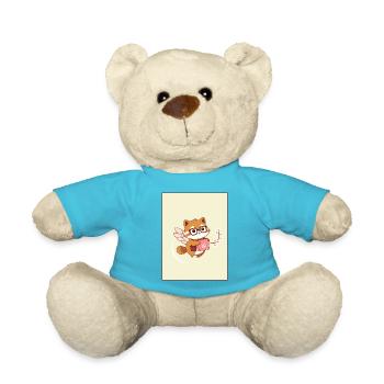 Cute Fox with Wings & Package – Anime Style! - Teddy Bear - atoll blue - Front