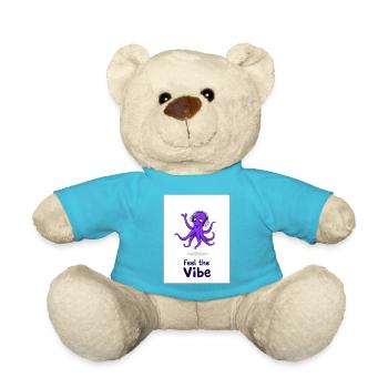 Feel the Vibe: Octopus with Headphones Motiv! - Teddy Bear - atoll blue - Front