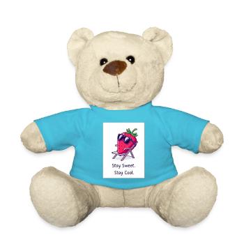 Cool & Sweet : motif fraise dans une chaise longue ! - Nounours - bleu outremer - Devant