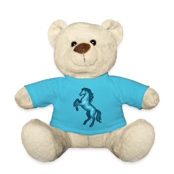 Soul Animal and Guardian Being: Horse - Teddy Bear - atoll blue - Front
