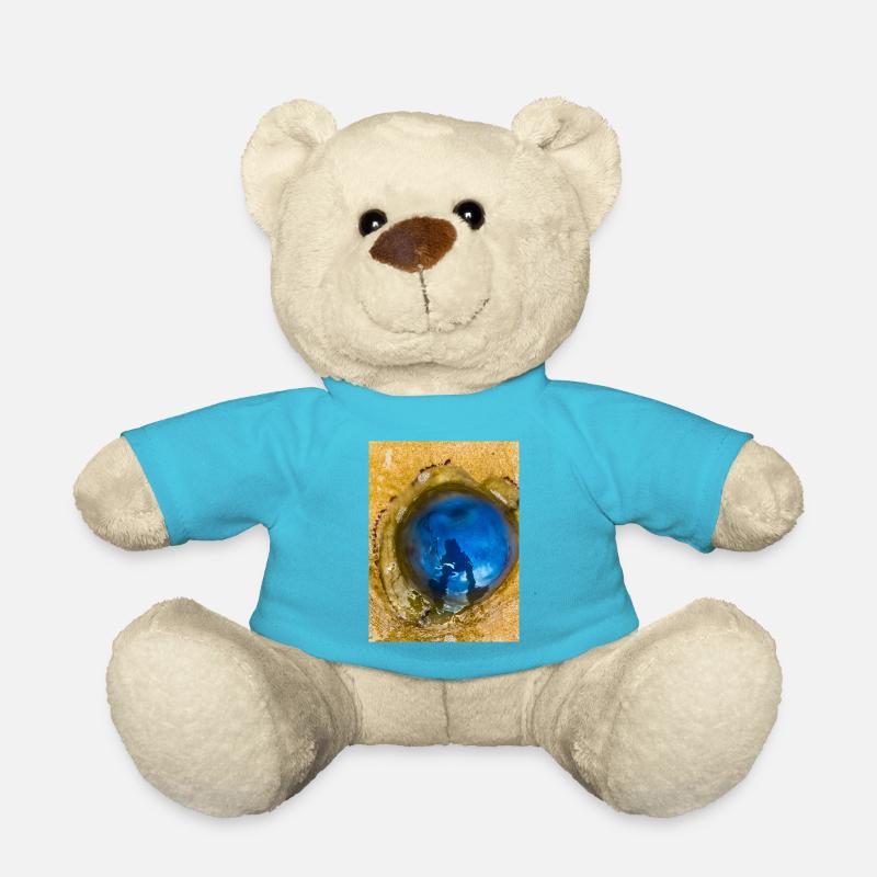 Méduse bleue avec Reflet sur Le Sable "Moi et mon Yelly - Nounours - bleu outremer