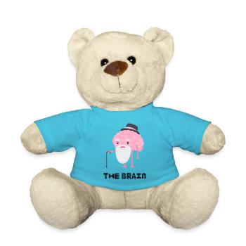 The Brain - Opa-Hirn mit Hut und Stock - Teddy - Atollblau - Vorne