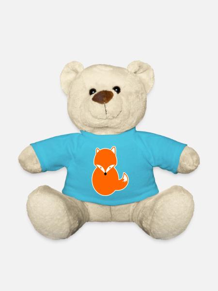 Rothaar Fuchs – Lustiges Kawaii Comic Design Fuchs - Teddy - Atollblau
