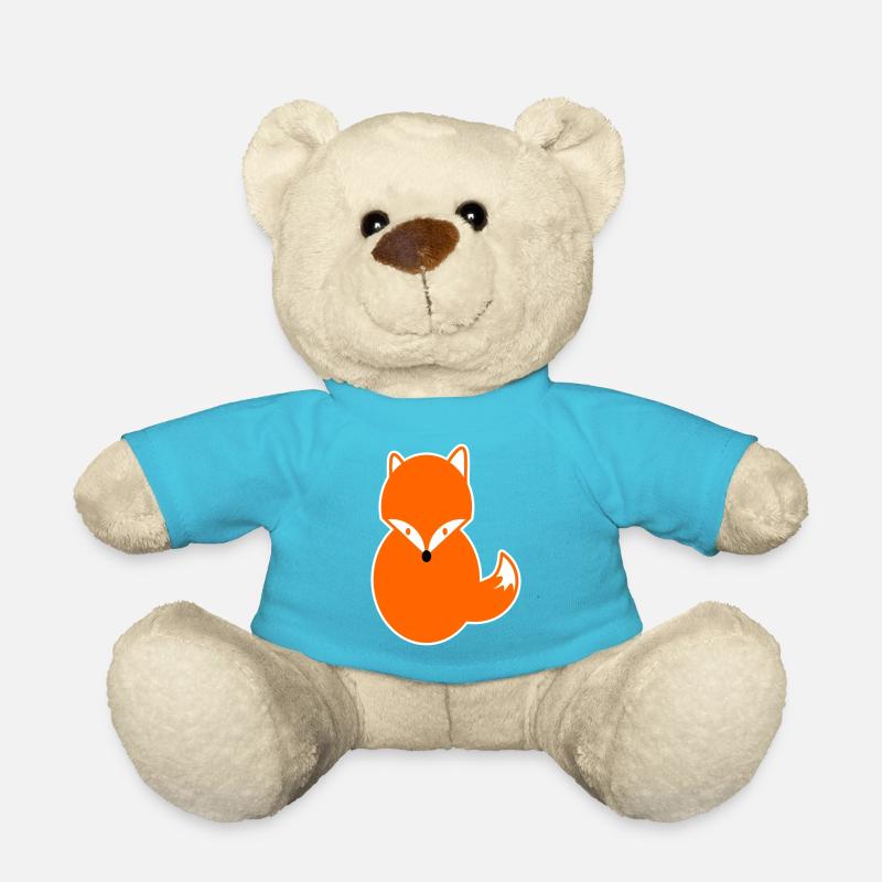 Rothaar Fuchs – Lustiges Kawaii Comic Design Fuchs - Teddy - Atollblau