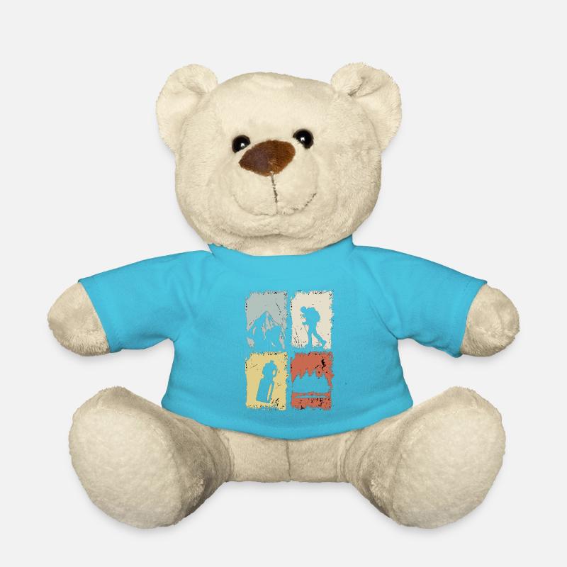 Grunge à silhouettes à quatre cases - Nounours - bleu outremer