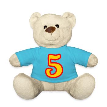 5. ANNIVERSAIRE. 5 ANS. 5e ANNIVERSAIRE - Nounours - bleu outremer - Devant
