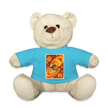 Psychedelic Space Probe in Retro Universe - Teddy Bear - atoll blue - Front