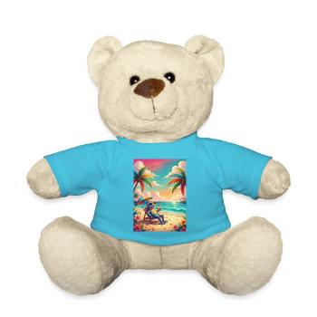 Gecko tropical dans le style néon - Nounours - bleu outremer - Devant