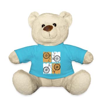 Grunge Split Bicycle Quad Artwork - Teddy Bear - atoll blue - Front