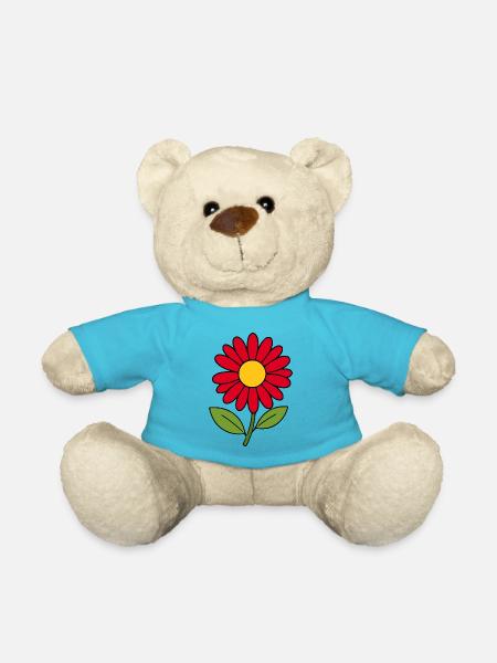 Blume rot rote Blume Blumen  - Teddy - Atollblau