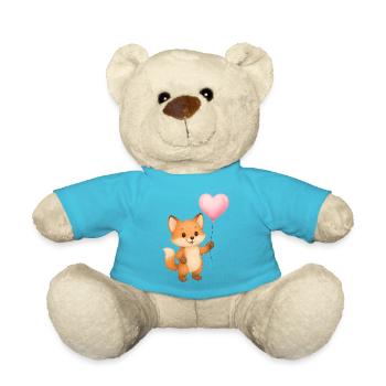 Heart Balloon Fox - Teddy Bear - atoll blue - Front