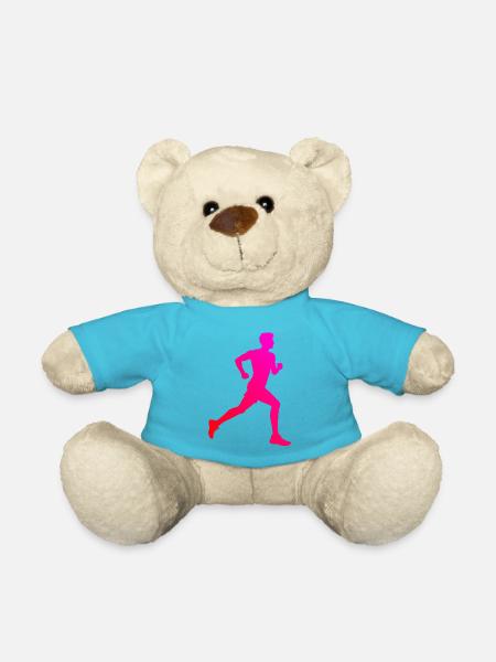 Geschenkidee für einen Running mit Running - Teddy - Atollblau