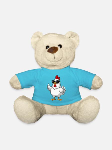 Huhn, Hahn, Hühner, Bauern, Landwirtschaft - Teddy - Atollblau