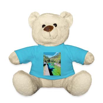 Drawing of Provence - Fountain of Vaucluse - Teddy Bear - atoll blue - Front