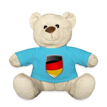 Shield with German Flag - Teddy - Atollblau - Vorne